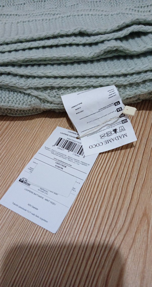 Yeşil Örgü Çocuk Battaniyesi - Görsel 3