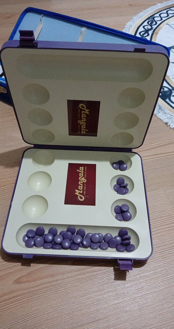 Mangala Oyunu Seti Mor Taşlı - Görsel 3