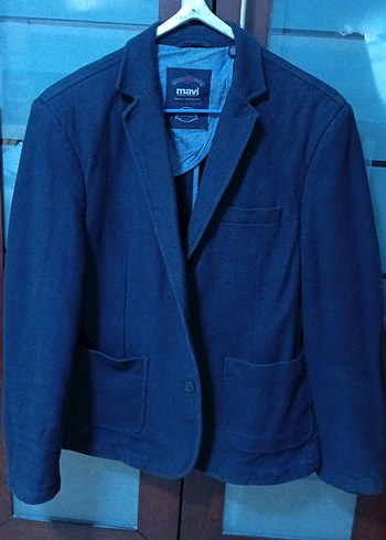 Mavi Erkek Düz Desen Ceket - Görsel 5