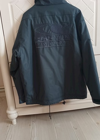 Düğmeli siyah Erkek Midi Mont - Görsel 2