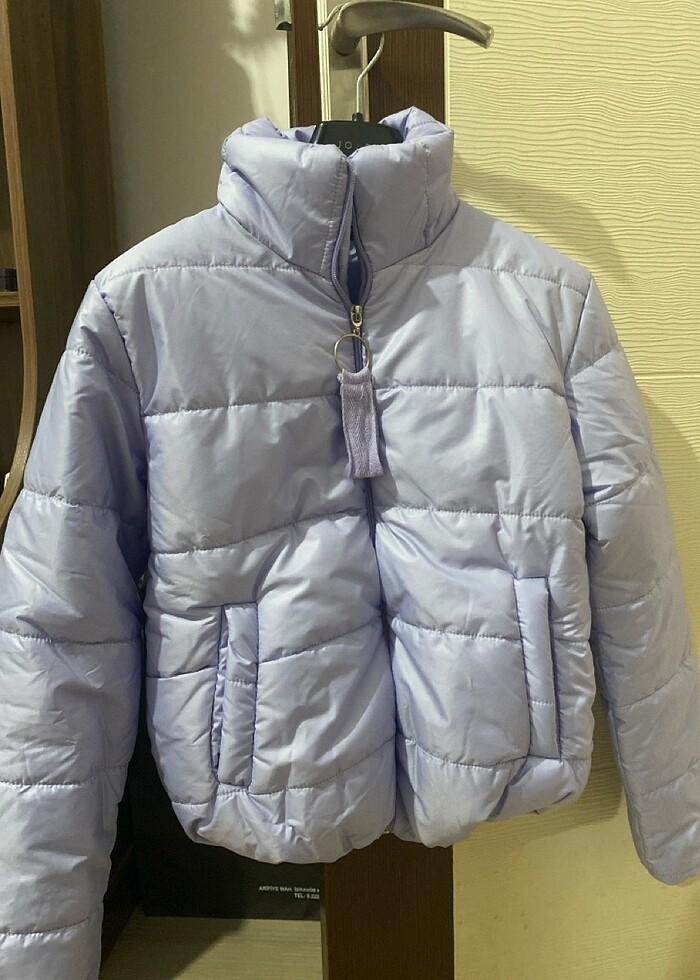 Kadın lila şişme mont s beden - Görsel 2