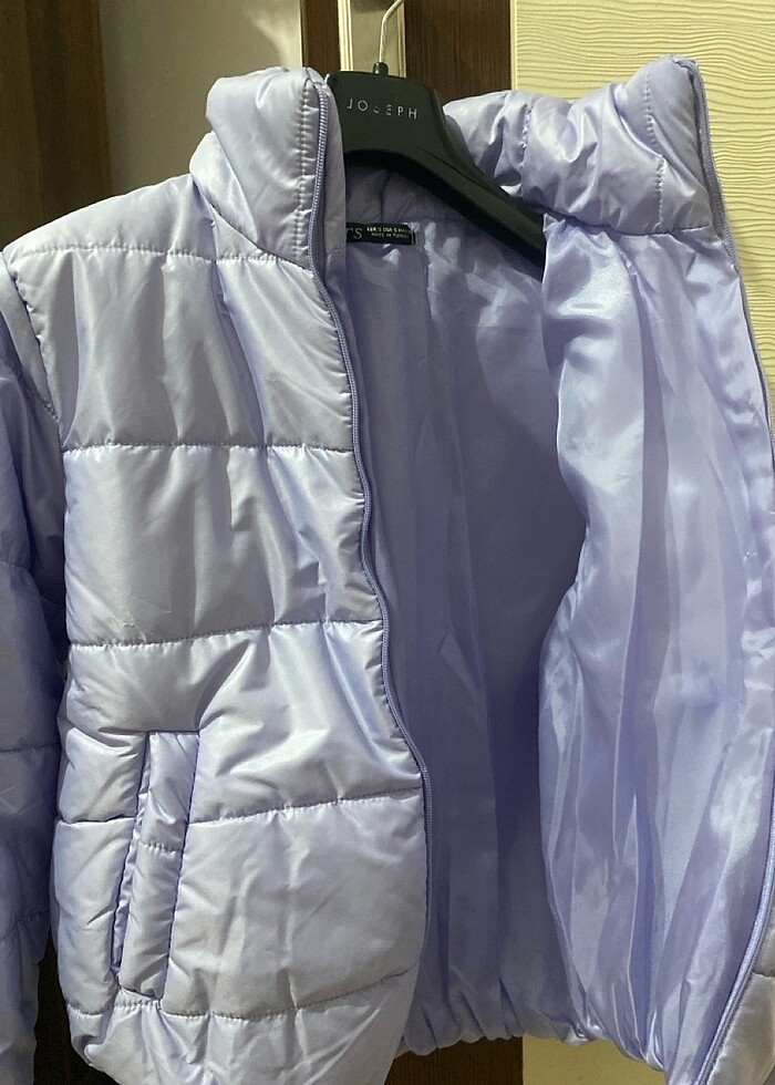 Kadın lila şişme mont s beden - Görsel 5