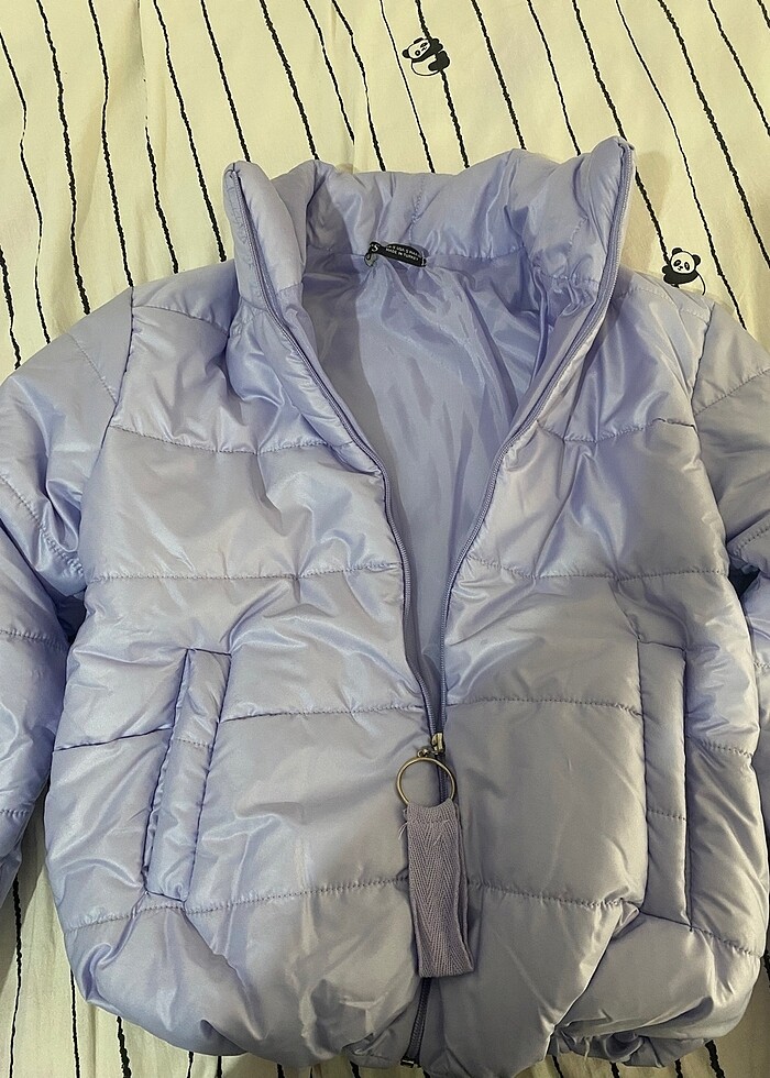 S beden lila şişme mont - Görsel 3