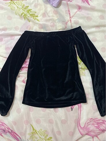 Siyah kayık yaka kadife kazak - Görsel 5