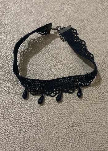 Dantelli siyah gotik chocker kolye