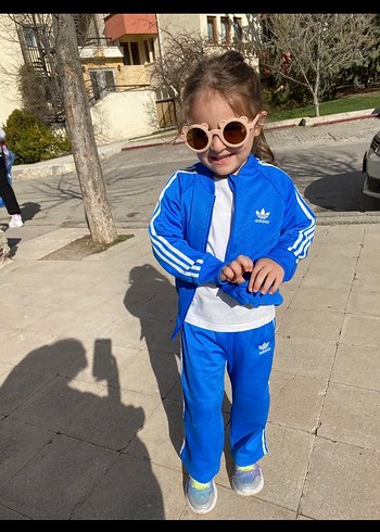 24-36 Ay Beden mavi Renk Erkek Çocuk Adidas Mavi Fermuarlı Eşofman Takımı