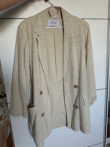Stradivarius keten karısımlı blazer