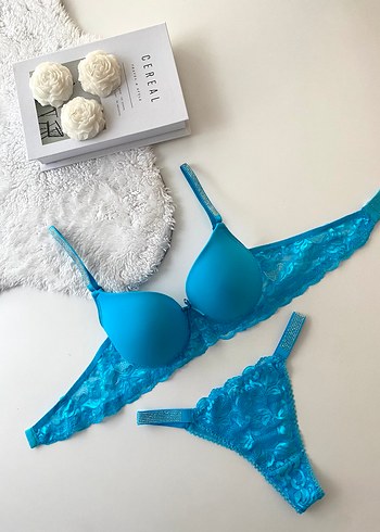 İnce Taşlı Sütyen Takımı Dolgulu 80B/85B/90B