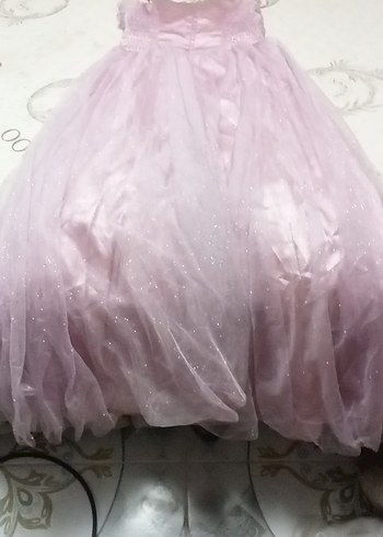 l Beden mor Renk Pastel Mor Uzun Abiye Elbise