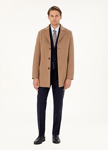 Pierre Cardin ex slim fit yün kaban