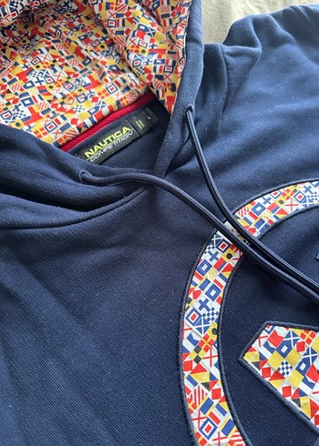 Nautica Renkli Baskılı Kapüşonlu Erkek Sweatshirt - Görsel 2