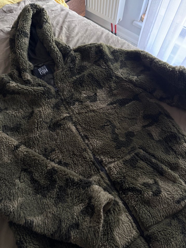 Mudo Kapüşonlu Kamuflaj Desenli Erkek Polar - Görsel 2