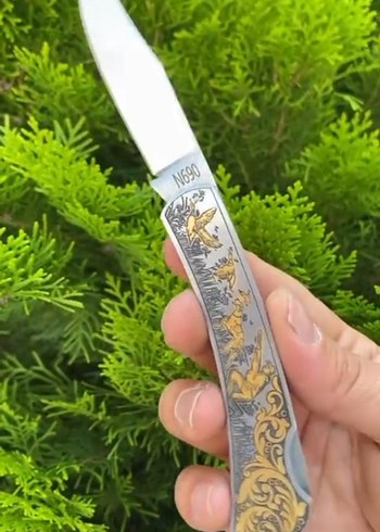 Diğer ÖZEL YAPIM ALTIN GRAVÜR İŞLEMELİ N690 ÇAKI