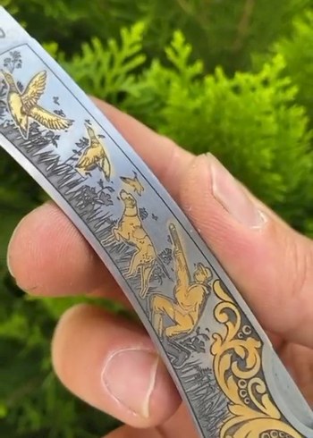  Beden ÖZEL YAPIM ALTIN GRAVÜR İŞLEMELİ N690 ÇAKI