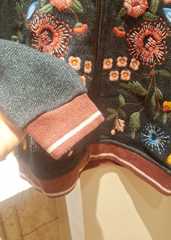 zara Nakışlı Bohem genç kız Ceket - Görsel 4