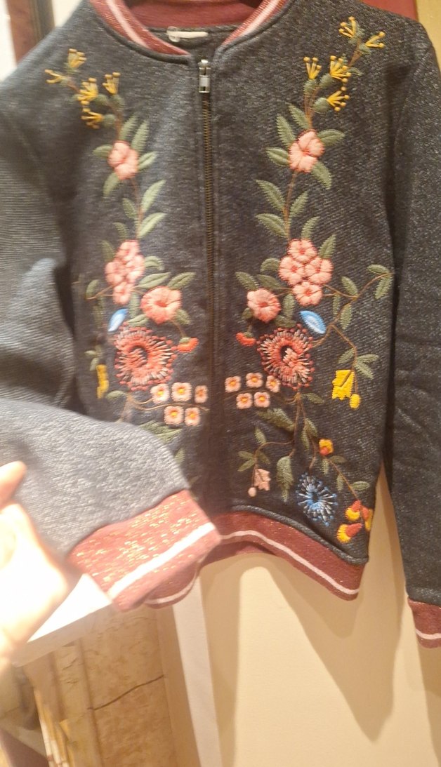 zara Nakışlı Bohem genç kız Ceket - Görsel 5