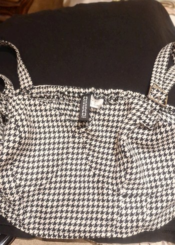 zara Siyah beyaz Desenli Midi Büstiyer - Görsel 6