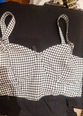 zara Siyah beyaz Desenli Midi Büstiyer - Görsel 9