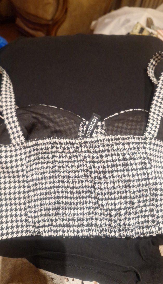 zara Siyah beyaz Desenli Midi Büstiyer - Görsel 5