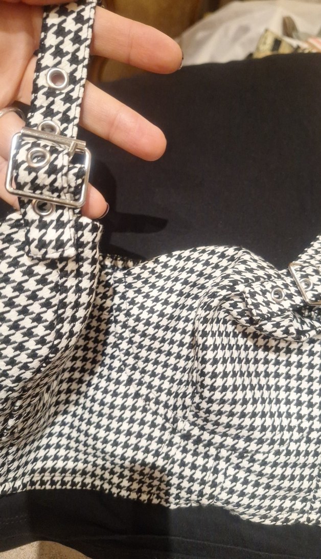 zara Siyah beyaz Desenli Midi Büstiyer - Görsel 2