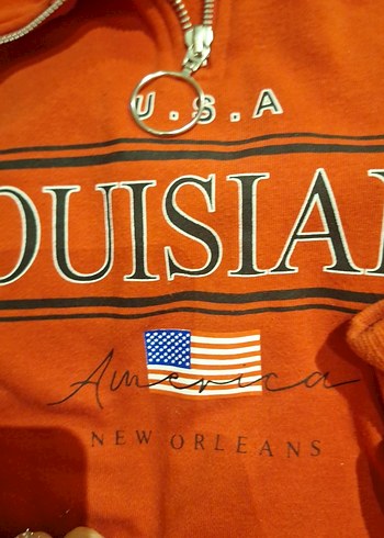 h&m Kadın Kırmızı Fermuarlı Kapüşonlu Sweatshirt - Görsel 7