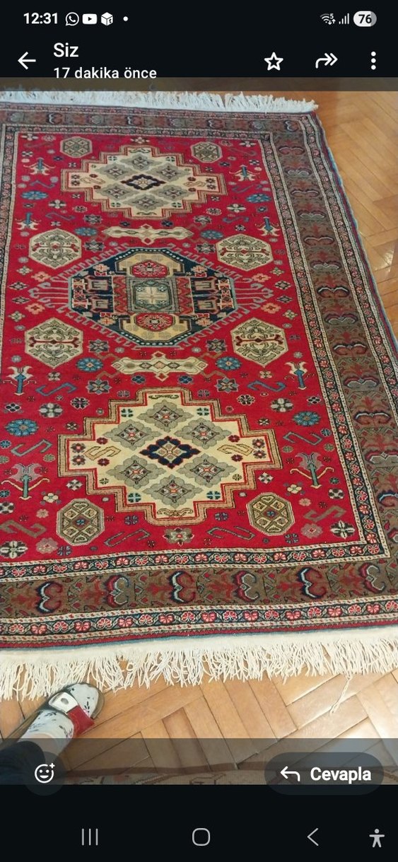 el halısı kayseri kafkas bünyan Kırmızı Halı205/146 tertemiz - Görsel 3