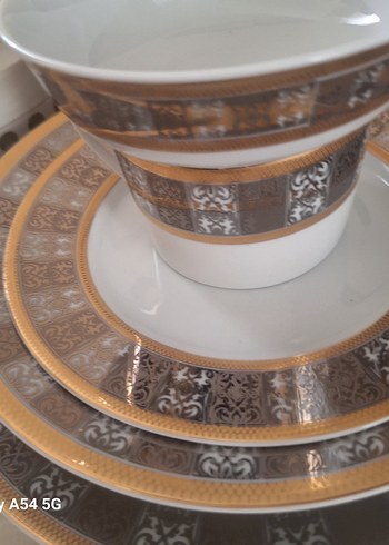 kelepir Altın Desenli Porselen KRC 105 PARÇA YEMEK Takımı. - Görsel 7