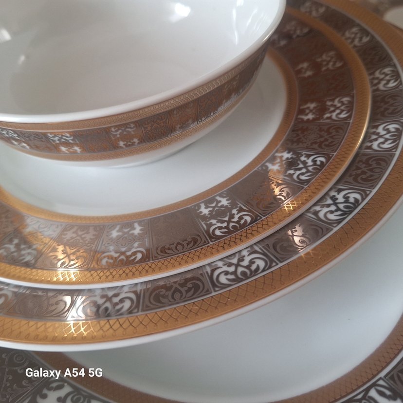 kelepir Altın Desenli Porselen KRC 105 PARÇA YEMEK Takımı. - Görsel 4