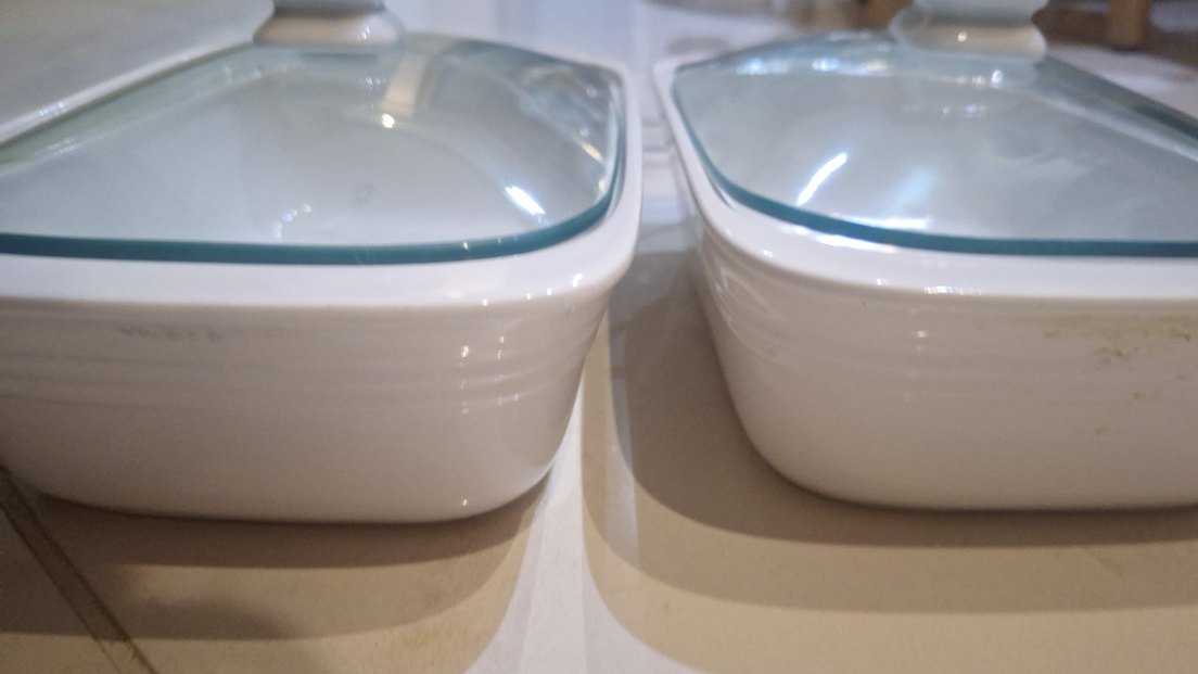 porselen iki Cam Kapaklı Yemek Isıtıcı Seti fırından sofraya - Görsel 2