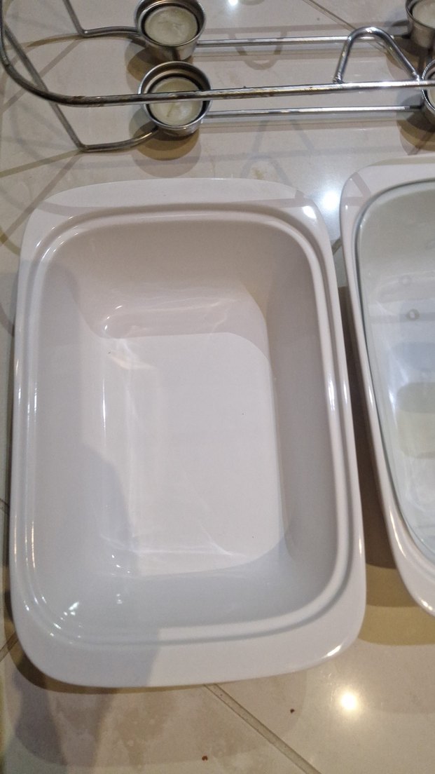 porselen iki Cam Kapaklı Yemek Isıtıcı Seti fırından sofraya - Görsel 3