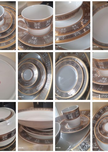 KRC altın ve Beyaz Desenli Porselen kahve Fincan takımı 12 TANE - Görsel 3