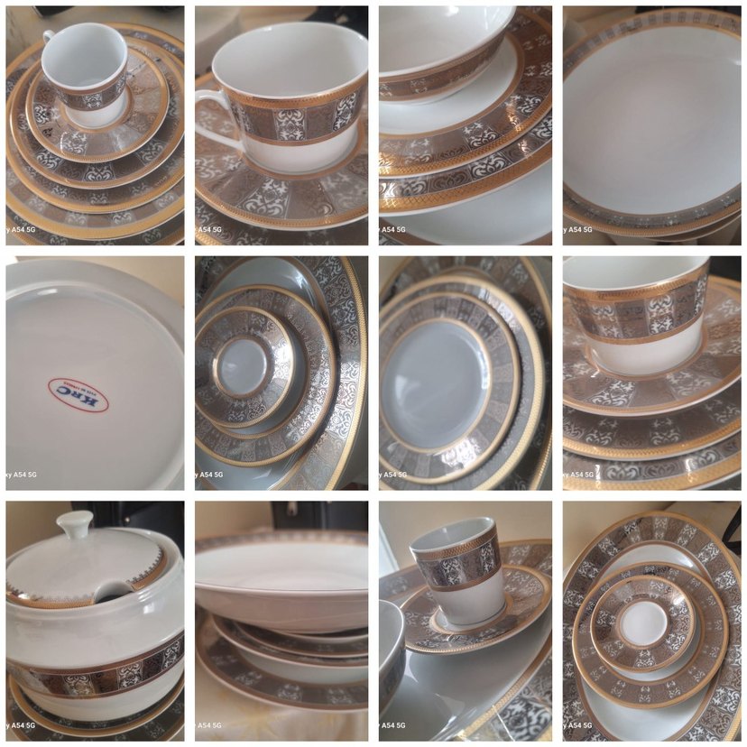 KRC altın ve Beyaz Desenli  Porselen kahve Fincan takımı 12 TANE - Görsel 3