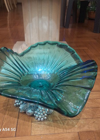 vintage büyük boy yeşil murano 39cm - Görsel 10