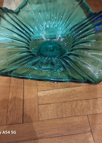 vintage büyük boy yeşil murano 39cm - Görsel 13