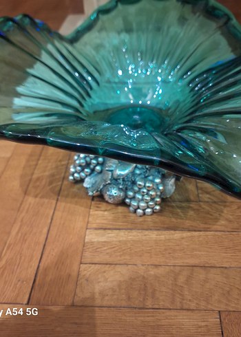 vintage büyük boy yeşil murano 39cm - Görsel 9