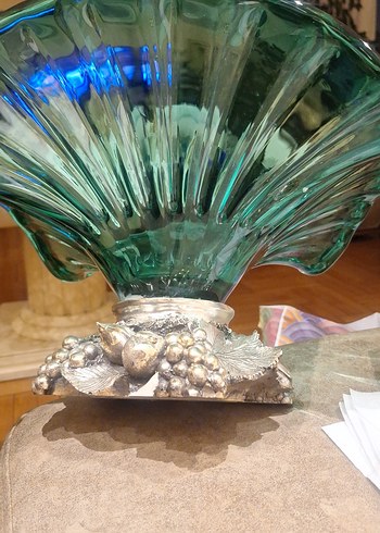 vintage büyük boy yeşil murano 39cm - Görsel 3