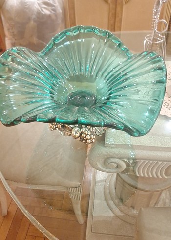 vintage büyük boy yeşil murano 39cm - Görsel 8