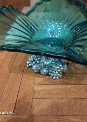 vintage büyük boy yeşil murano 39cm - Görsel 11