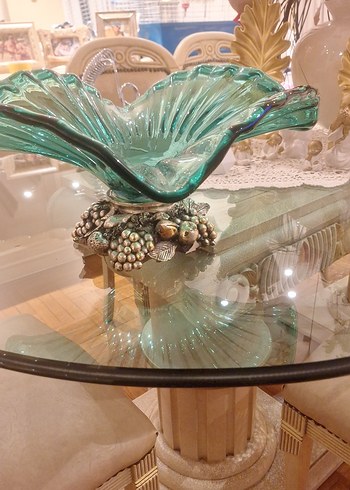 vintage büyük boy yeşil murano 39cm - Görsel 6