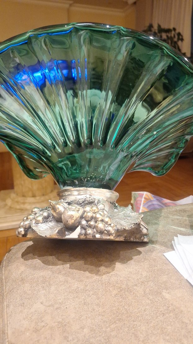 vintage büyük boy yeşil murano 39cm - Görsel 3