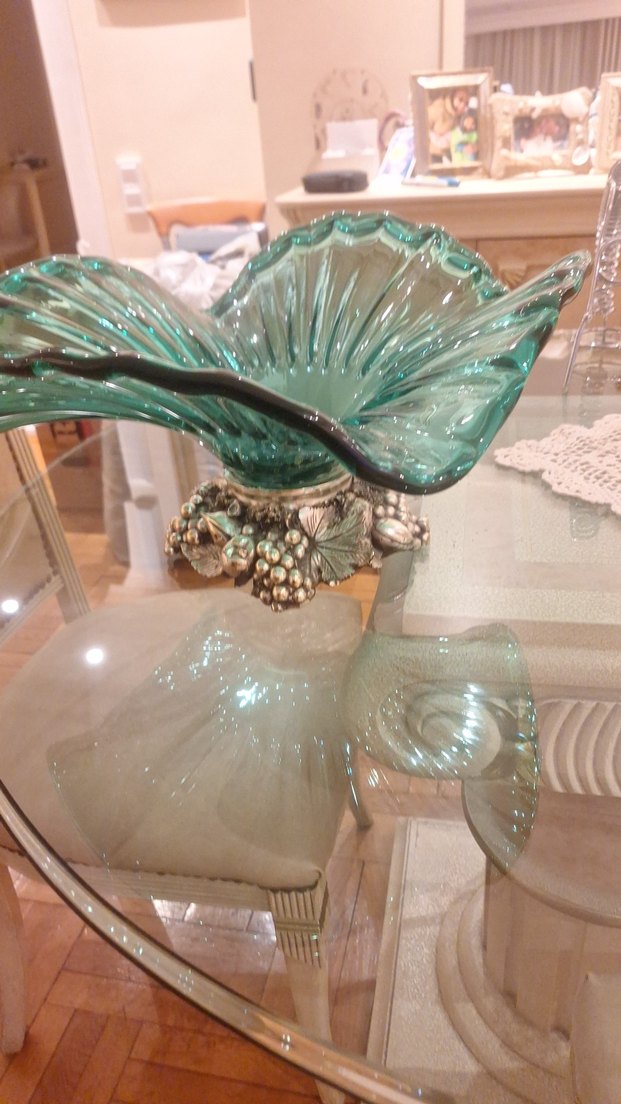 vintage büyük boy yeşil murano 39cm - Görsel 2