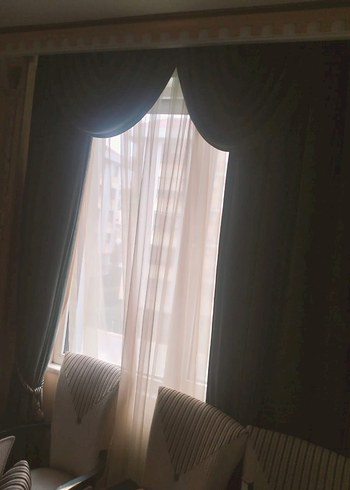 çok temiz Modern Klasik yeşil fon Perde - Görsel 2