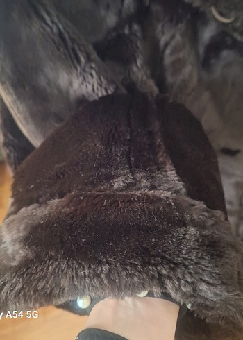 peluş salaş yumuşacık Koyu Kahverengi Kadın Suni Kürk palto - Görsel 5