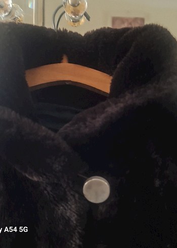 peluş salaş yumuşacık Koyu Kahverengi Kadın Suni Kürk palto - Görsel 3