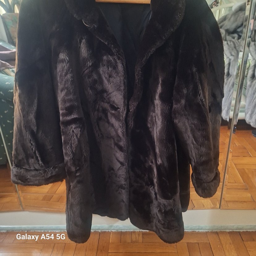 peluş salaş yumuşacık Koyu Kahverengi Kadın Suni Kürk palto - Görsel 4