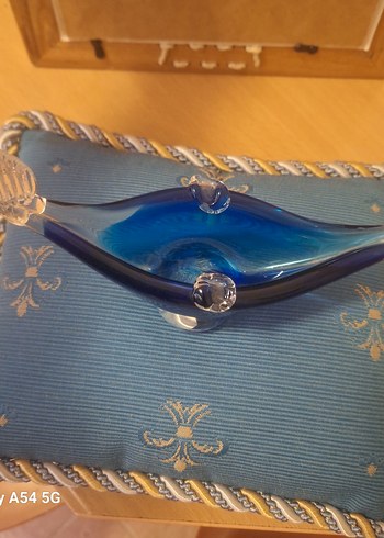 vıntage murano gondol venedık damgalı Koyu Mavi Dekoratif 21cm. - Görsel 5