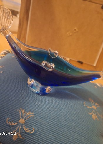 vıntage murano gondol venedık damgalı Koyu Mavi Dekoratif 21cm. - Görsel 6