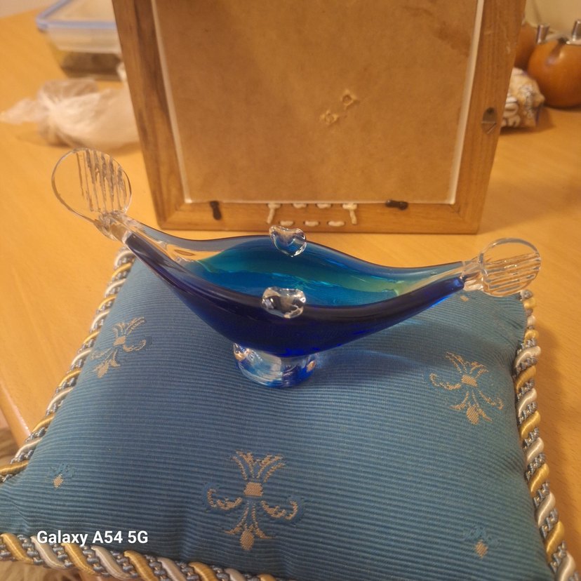 vıntage murano gondol venedık damgalı Koyu Mavi Dekoratif 21cm. - Görsel 3