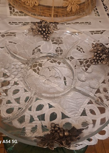 Çerezlik sunumşuk Nakışlı Parlak Servis Tabağı - Görsel 3