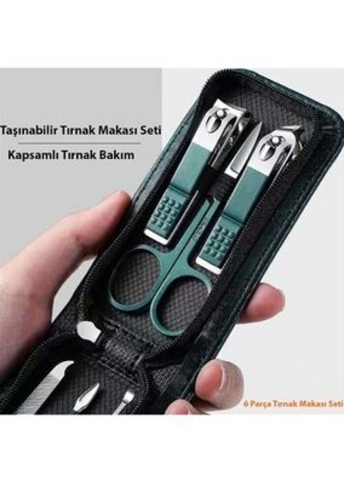 6 Parça Deri Çantalı Manikür Pedikür Özel Tırnak Makası Seti

 - Görsel 3